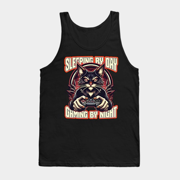 Sleeping by day, Gaming by Night Tank Top by SergioCoelho_Arts